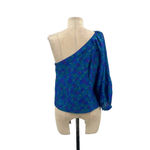 Veronica Beard Veronica Beard Lyric Floral-print One-shoulder Blouse In Blue Floral Size 6 Photo 8