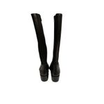 Aquatalia  Ricardo Leather Boots Brown Riding Block Heel Tall Knee Size 8 Photo 3