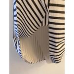 Alice + Olivia  Black White Stripe Halter Mini Dress Cold Shoulder Tie Top EUC S Photo 4