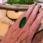 Peridot 925 Silver Statement Ring Size 8.5 Green Photo 6