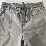 Frye  Jogger Pants Gray Stretch Cotton Drawstring Waist Utility Pockets Women's L Photo 3