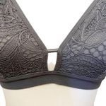 Lively Floral Lace Keyhole Busty Bralette No Wire Gray Size 1 (32DD, 33D/DD) Photo 2