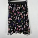 LuLaRoe Lola Skirt Womens Small Black Floral Mesh Overlay Boho Dark Feminine Photo 3