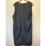 Valerie Stevens  wool dress size 16 grey sheath v neck knee length small flaw* Photo 5