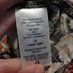 Terra & Sky  Black Floral Print Top Orange Brown Maroon Sz 1X Boho Blouse Photo 4