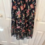Vince Camuto  Navy Floral Embroidered Midi Dress Size‎ 8P Photo 3