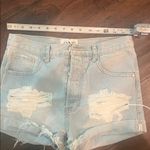 One Teaspoon Outlaw Distressed Light Wash Blue Jean Shorts EUC Photo 6