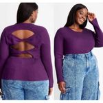 Target Future Collective twisted back crewneck pullover purple sweater Size 2X -NWOT Photo 1
