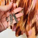 VICI  Mini Dress Boho Burnt Orange Ikat Design Flowy Short Sleeve Photo 5