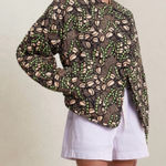 ALC Frank A.L.C. Emory Chocolate Brown Peach‎ Green Quilted Asymmetrical Jacket Small NEW Photo 0