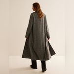 COMMENSE Essential Versatile Long Trench Coat Grey Herringbone XS Oversized NWT Black Photo 1
