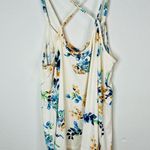 PaperMoon Floral Print Strappy Tank Top Large Crisscross Back Summer Blouse Photo 4