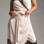 Anthropologie NWT $168 By  Sleeveless V-Neck Lace Tie-Styling Wrap Midi Dress M Photo 0