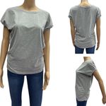 ZARA Basics Heathered Gray Dolman Short Sleeve Ruched Side Tee Shirt Womens XL Photo 1