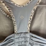 Lululemon Athletica Tone It Womens Tank Top Grey Floral Size 6 Workout Mesh Photo 5