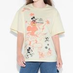 Disney  Mickey Mouse Graphic T Shirt Cream Oversized Size M Photo 4