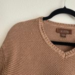 Tasso Elba Tan V Neck Textured Cotton Sweater Size L Brown Size L Photo 5