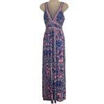 Lilly Pulitzer Taryn Maxi Dress Melon Fig Ginger Jar Sleeveless Pink Blue Rayon Photo 1