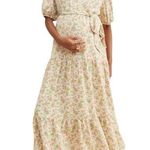 Glamorous Boom Maternity Wrap Tiered Floral Maxi Dress Size 6 Photo 0