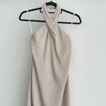 BHLDN  Dress Womens 0 Ruby Twist Halter Satin Gown Champagne Elegant Bridesmaids Photo 4