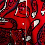 Aerie Red and Purple Cheetah Top 100% Satin Photo 3