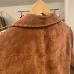 Mizzi Vintage 80s Suede Duster Trench Whipstitch Brown Leather Coat Jacket Photo 6
