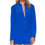 Karina Grimaldi Paolo Romper Cobalt Royal Blue Silk Size Small Lace Revolve Photo 11