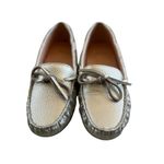J.Crew  Driving moccasins in leather metallic silver sz 6.5 Photo 2