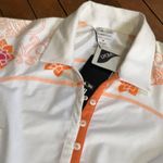 Adidas White Blouse with Orange Floral Design Photo 3