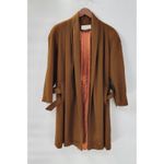 Vintage J. Hilary Wool Coat Womens 4 Belted Camel Brown Long Trench Made in USA Photo 11