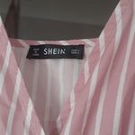SheIn Pink/White Striped Romper SIZE L Photo 2