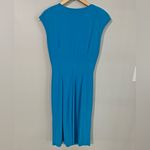 American Living Blue Ruched Ruffle Sheath Dress Size 6 Stretch Bodycon chic Photo 8