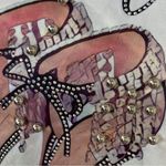 Love j Ribbed Embellished Bonita Crop T-shirt Color Block Maroon Pink Large Photo 4