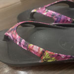 OOFOS OOlala Luxe Pink Black Womens Recovery Flip Flops Thong Sandals size W8 Photo 1