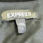 EXPRESS  Black Velvet Velour Gold Studded Open Back Mini Bodycon Sweater Dress 12 Photo 6