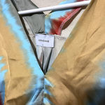 Adrienne  Mod Kimono Satin Colorful Striped Caftan Top sz M Boho Retro USA Photo 1