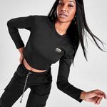 Adidas Originals Outline Ribbed Crop Long-Sleeve Shirt  Size XS Photo 0