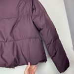 Garnet Hill Down Puffer Jacket Coat Sz 12 Plum Purple High Neck Button Photo 15