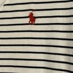 Ralph Lauren Polo  Womens Size L White/Black V Neck Shirt Cotton LOGO Pony Photo 1