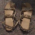 Gold & Pearl Beaded Sandals Size 9 Photo 0
