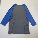 None Raglan Baseball Tee Women’s Size XL blue gray 3/4 sleeve crewneck T-shirt Photo 2