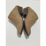 Frye Rowen Gore Suede Leather Mule Slip Stacked Heel On 6.5 Beige Photo 5