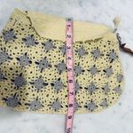 Crochet Clutch Purse Handbag Bohemian Style Snap Closure Wristlet Tan Photo 1