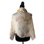 Anne Klein Vintage Romantic 100% Silk Scarf Floral Print 33" Pink Green Photo 1