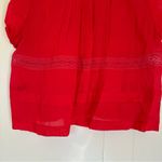 Isabel Marant  Etoile Red Square Neck Ruffle Short Sleeve Blouse 38 US 6 Photo 6