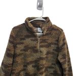 Wrangler Green Camo Quarter Zip Cozy Winter Fleece Pullover Teddy Jacket Medium Photo 2