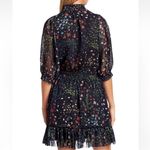 Joie  Shima Floral Puff Sleeve Dress Black Womens Small Photo 2
