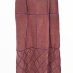 Y2K Vintage Mauve Pink Patchwork Pieced Leather Stitched Midi Skirt NWT size 12 Photo 7