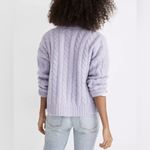 Madewell Pointelle Cable Cardigan Sweater In Lilac Photo 12