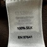 J. Jill Long Sleeve Blouse Top Notch V Neck Oversized Pullover 100% Silk Brown S Photo 2